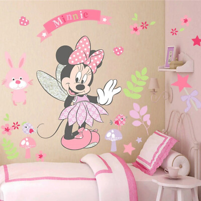 #ad Minnie Wall Stickers Mickey Kids Nursery Room Mouse Vinyl Home Decor Baby Decals $9.95