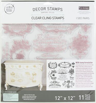 Prima Marketing Re Design Decor Clear Cling Stamps 12quot;X12quot; I See Paris $26.99