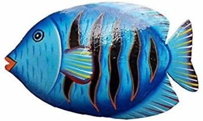 #ad and Painted Tropical Metal Art Wall Decor Fish $23.20