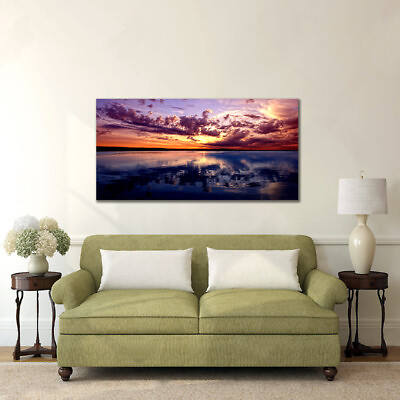 #ad Cloudly Sunset In Ocean Canvas Printing Wall Art Home Decor $149.90