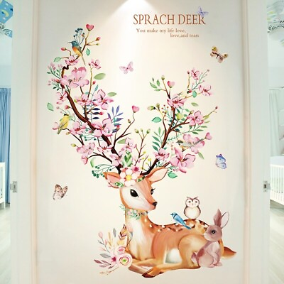 #ad Removable Flower Animals Wall Sticker Mural Vinyl Art Decals Bedroom Home Decor $16.99