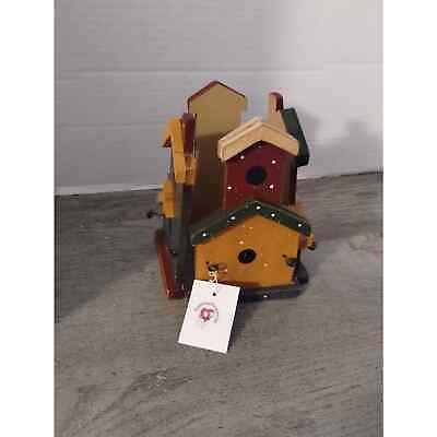 #ad 1998 Tender Heart Treasures Wood Birdhouse Decor $12.59