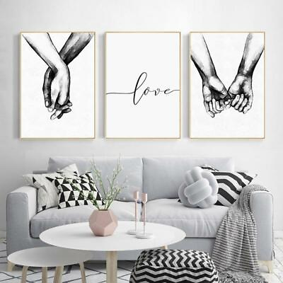 #ad Black And White Holding Hands Wall Art $33.02