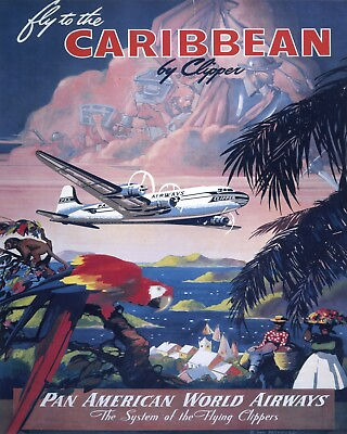 #ad 11917.Decor Poster.Room wall.Home art design.Caribbean travel.Parrot paradise $19.00
