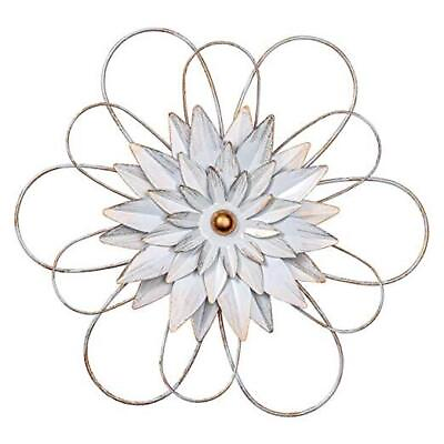 #ad Metal Flower Wall Decor 13quot; Metal Floral Wall Decoration for WHITE OW $13.71
