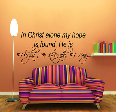 #ad Bible Verses Wall Decal In Christ Alone Vinyl Stickers Faith Bedroom Decor KI157 $72.99