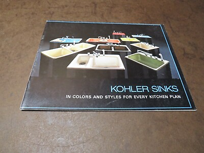 #ad #ad Kohler sink in color styles for kitchen yellow red blue Brochure VTG Paper Ad $21.25
