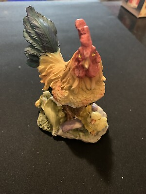 #ad Rooster Polystone Figurine Colorful Farmhouse Country Decor $14.25