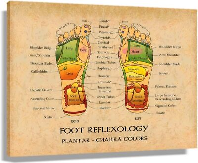 #ad #ad Foot Reflexology Massage Knowledge Poster Chart Wall Art Framed Prints Canvas $13.90