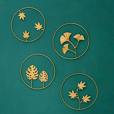 #ad Iron Wall SculpturesMetal Round Room Decor and Home Decor with Hanging Leaf G... $41.23
