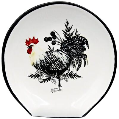 #ad Rooster Spoon Rest Farmhouse Rooster Kitchen Decor 5#x27;#x27; Ceramic Large Spoon ... $23.71