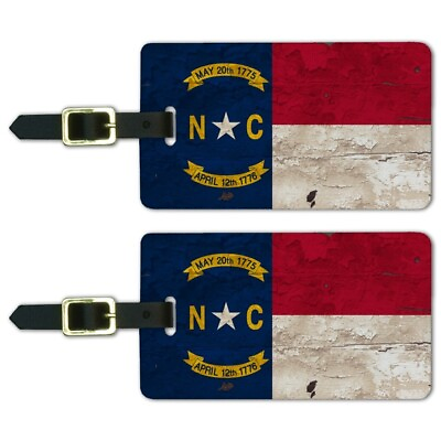 #ad Rustic North Carolina State Flag Luggage ID Tags Cards Set of 2 $8.99