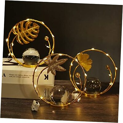 #ad Crystal Ball Decoration Modern Home Decorations Metal Art Decor Leaf Shape $44.98