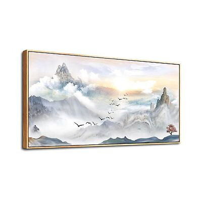 #ad Wood Framed Canvas Wall Art For Living Room Large Size Wall Decorations For O... $218.70