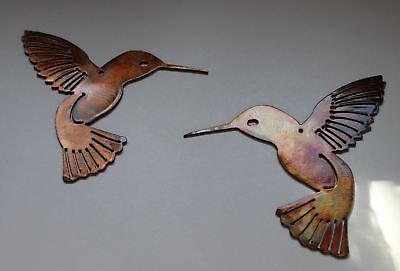 #ad Hummingbird Pair Left amp; Right Metal Wall Art Copper 6quot; x 6quot; $29.98