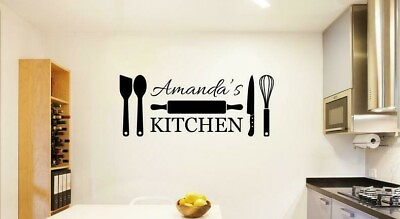 PERSONALIZED KITCHEN Vinyl Wall Decal Decor Farmhouse Rustic Home Cafe Bar $15.49