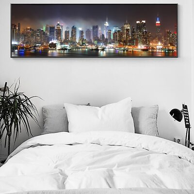 #ad Wall Decorative Pictures Night Landscape Of New York City Wall Art Canvas Prints $26.95