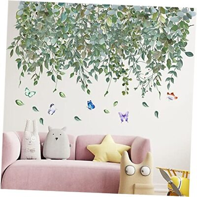#ad Hanging Vine Wall Decals Waterproof Green Plants Leaves Wall Decals Peel and $13.62