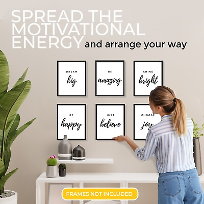 #ad #ad Inspirational Wall Art for Office Unframed Motivational Posters Positive Vibe $10.40