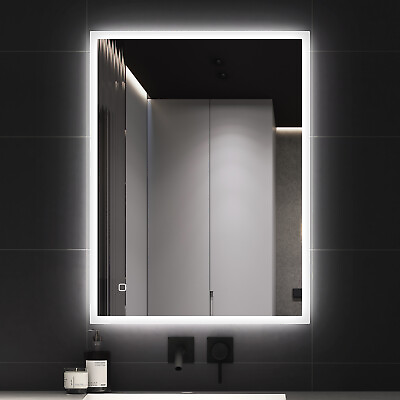 #ad 31.5x23.7in LED Bathroom Mirror Backlit Illuminate Wall Mirror Bluetooth Antifog $89.99