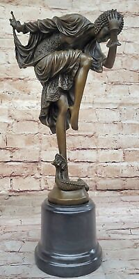 #ad Signed Colinet Russian Dancer Art Deco Bronze Sculpture Marble Base Statue Art $234.50