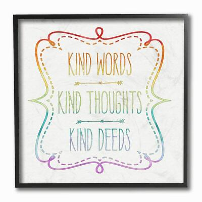 #ad #ad Stupell Industries Kind Words Thoughts and Deeds Black Framed Wall Art 12x12... $44.05