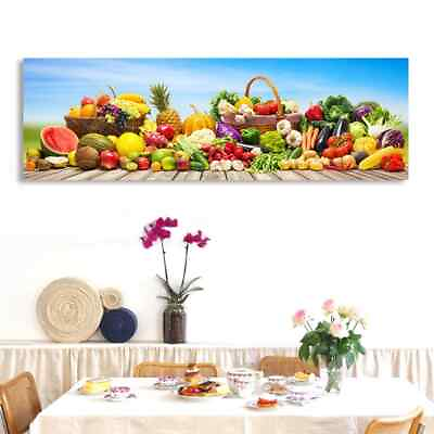 #ad Canvas Mural Kitchen Decor Wall Art Vegatables and Fruits Poster Canvas Painting $26.69