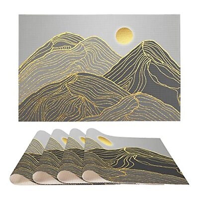 #ad Abstract Art Table Placemets Set of 4 Dining Table Decorative Mat $24.61