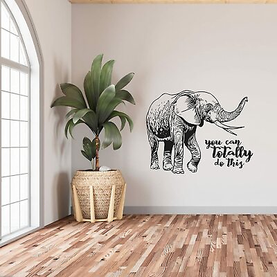 #ad You Can Do Quote Elephant Animal Wall Art Stickers for Kids Home Room Decal $10.00