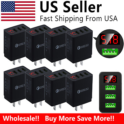 Lot of 3 Port USB Home Wall Fast Charger for Cell Phone iPhone Samsung Android $185.00