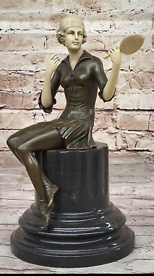 #ad Signed Preiss Roaring 20 Jazz Model Bronze Faux Bone Sculpture Art Deco Statue $469.00