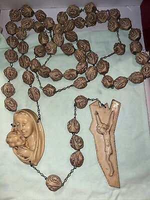 #ad Vintage wall Rosary Resin Approx. 5 Feet $122.85