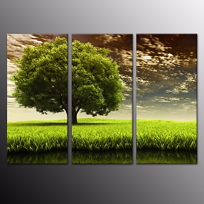 #ad Canvas Prints Modern Home Decor Wall Art Painting Green Tree Picture 3pcs $146.80