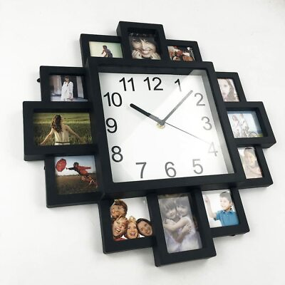 Modern Design Clock Picture Collage 12 P Display Wall Clock Photowall Home Decor $34.23