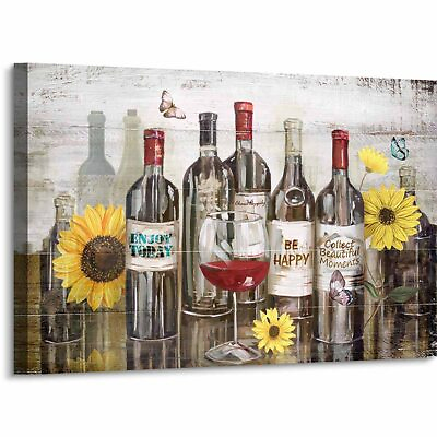 #ad Kitchen Wall Art Wine Pictures Wall Decor Large Canvas Wall Art for Living Ro... $58.95