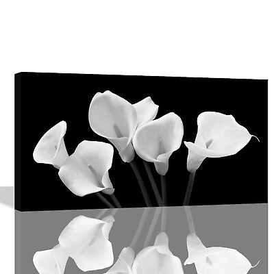 #ad Black and White Wall Art for Bedroom Calla Lily Flowers Canvas Wall Pictures ... $155.28