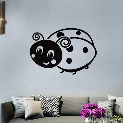 #ad Smile Ladybug Lady Bug Insect Animal Wall Art Stickers for Kids Home Room Decal $17.50