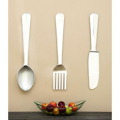 #ad Set of 3 Large Kitchen Utensils Wall Art Sculpture Spoon Knife Fork Decor 36quot; H $110.60