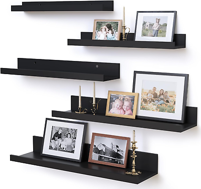 #ad Floating Shelves for Wall Décor Storage Wall Shelves Set of 5 Small Picture Le $59.83