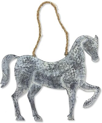 #ad Metal Horse with Jute Rope Loop Wall Hanging Decor Farmhouse Primitive 10quot; $12.99