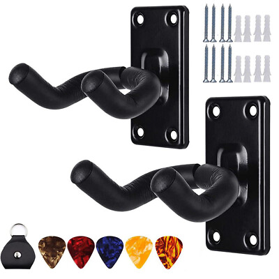 2X Guitar Hanger Wall Mount Holder Hook Stand Wall for Acoustic Electric Guitar $9.99
