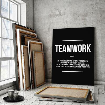 #ad Teamwork Inspirational Wall Art Office Decor Canvas Print Organization poster $18.99
