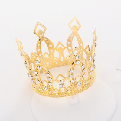 #ad Golden Tiara Cake Decor Royal Cupcake Toppers Birthday Party Supplies $9.02