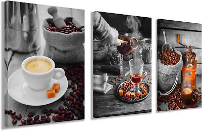 #ad Coffee Bean Coffee Cup Wall Decor Kitchen Pictures Coffee Decor Canvas Wall Ar $48.26