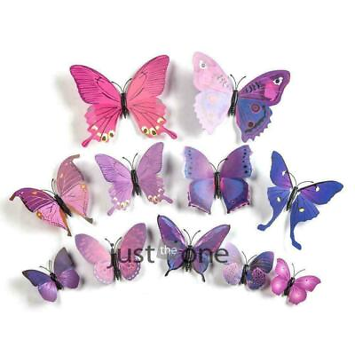 #ad 12pcs 3D Butterfly Wall Stickers Removable Mural Decal DIY Art Home Decoration* $1.59