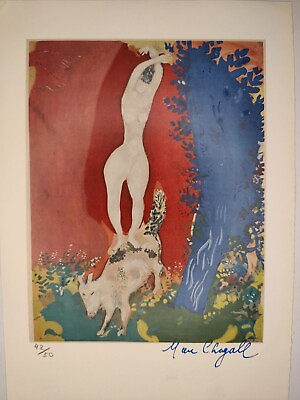#ad Marc Chagall COA Vintage Signed Art Print on Paper Limited Edition Signed $79.95