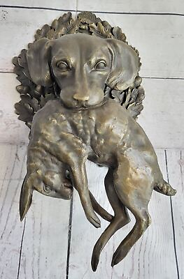 #ad Art Deco Wall Mount Museum Quality Animal Bronze Sculpture Dog Bunny Rabbit $174.50