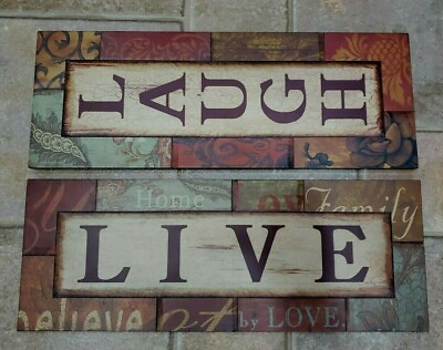 #ad 2 LIVE Home Family LOVE Quote Wall Quote Wood 16quot; X 6quot; Each $2.99