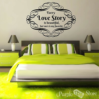 Love Story Vinyl Art Scrolls Home Wall Bedroom Room Quote Decal Sticker Decor $31.99