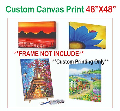 #ad Custom Canvas Print Your own photo Graphic on artistic Canvas Wall Decor 48quot;X48quot; $60.99